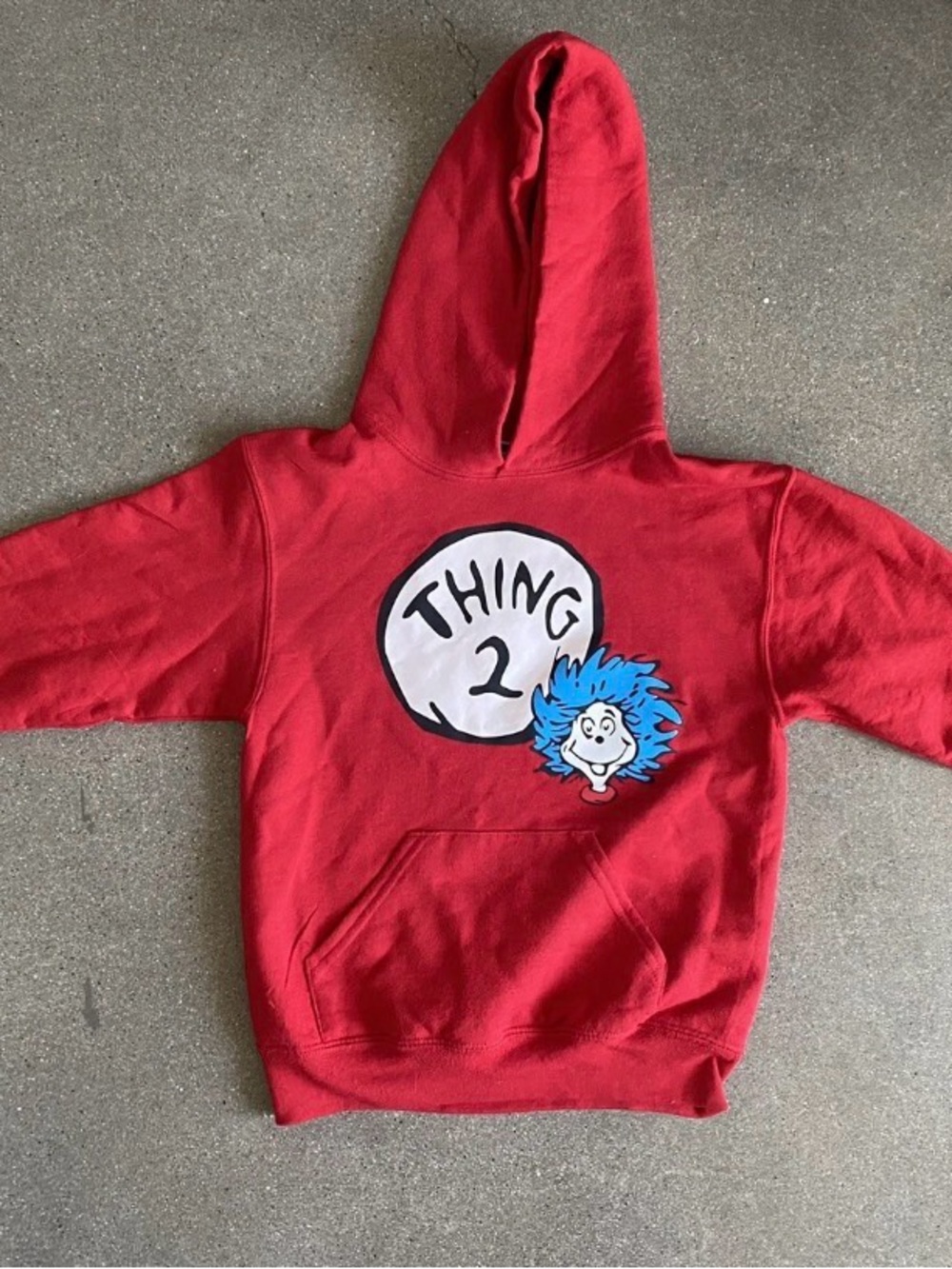 Kids Red 'Thing 2' Hooded Pullover Sweatshirt Dr. Seuss